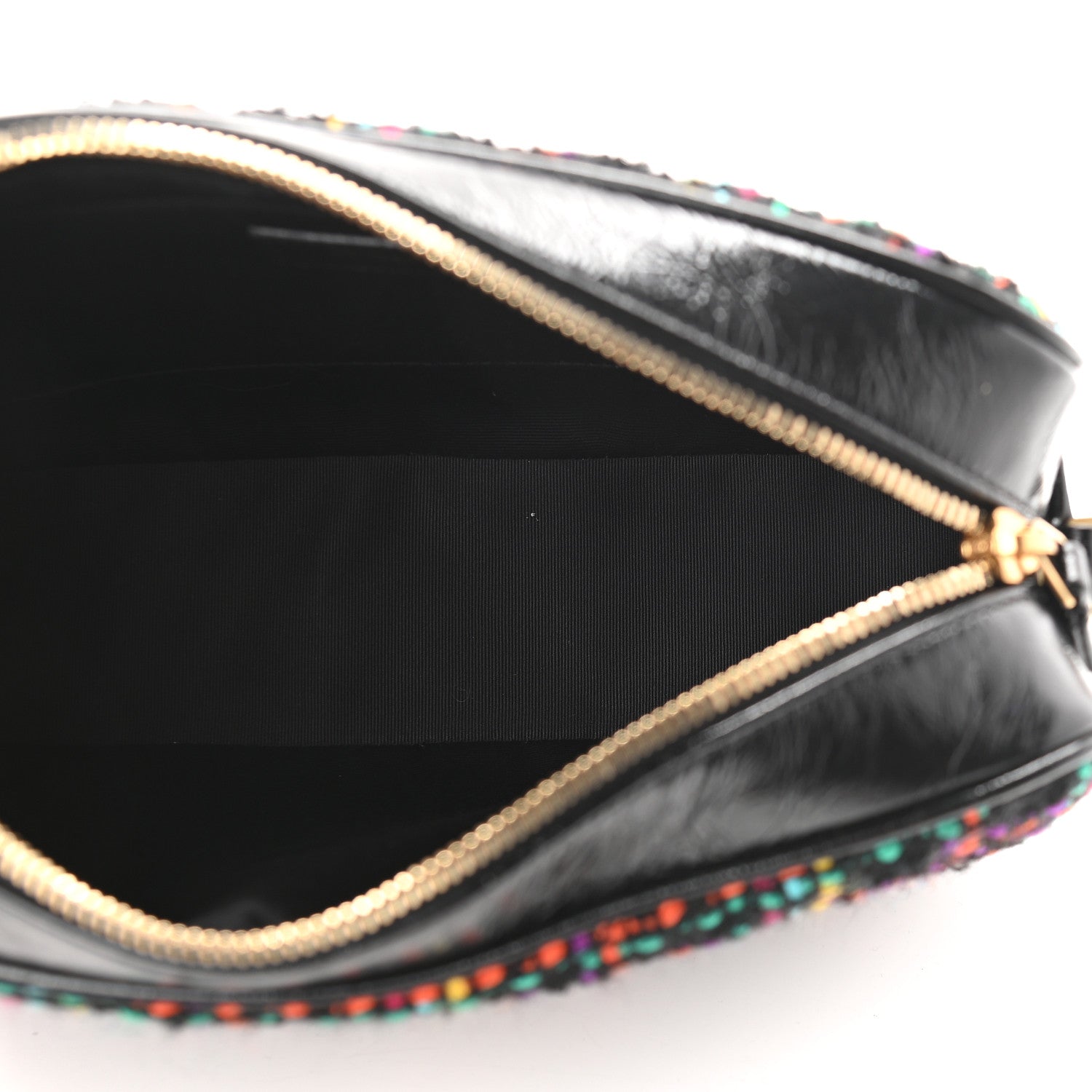 Saint Laurent Tweed Calfskin Monogram Lou Camera Bag Black 5 of 9