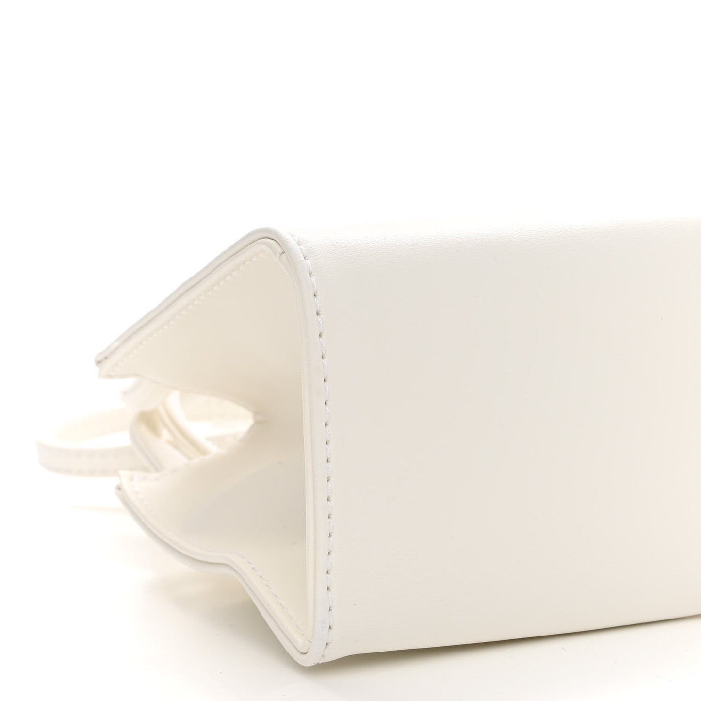 Vegan Leather Small Shopping Bag White