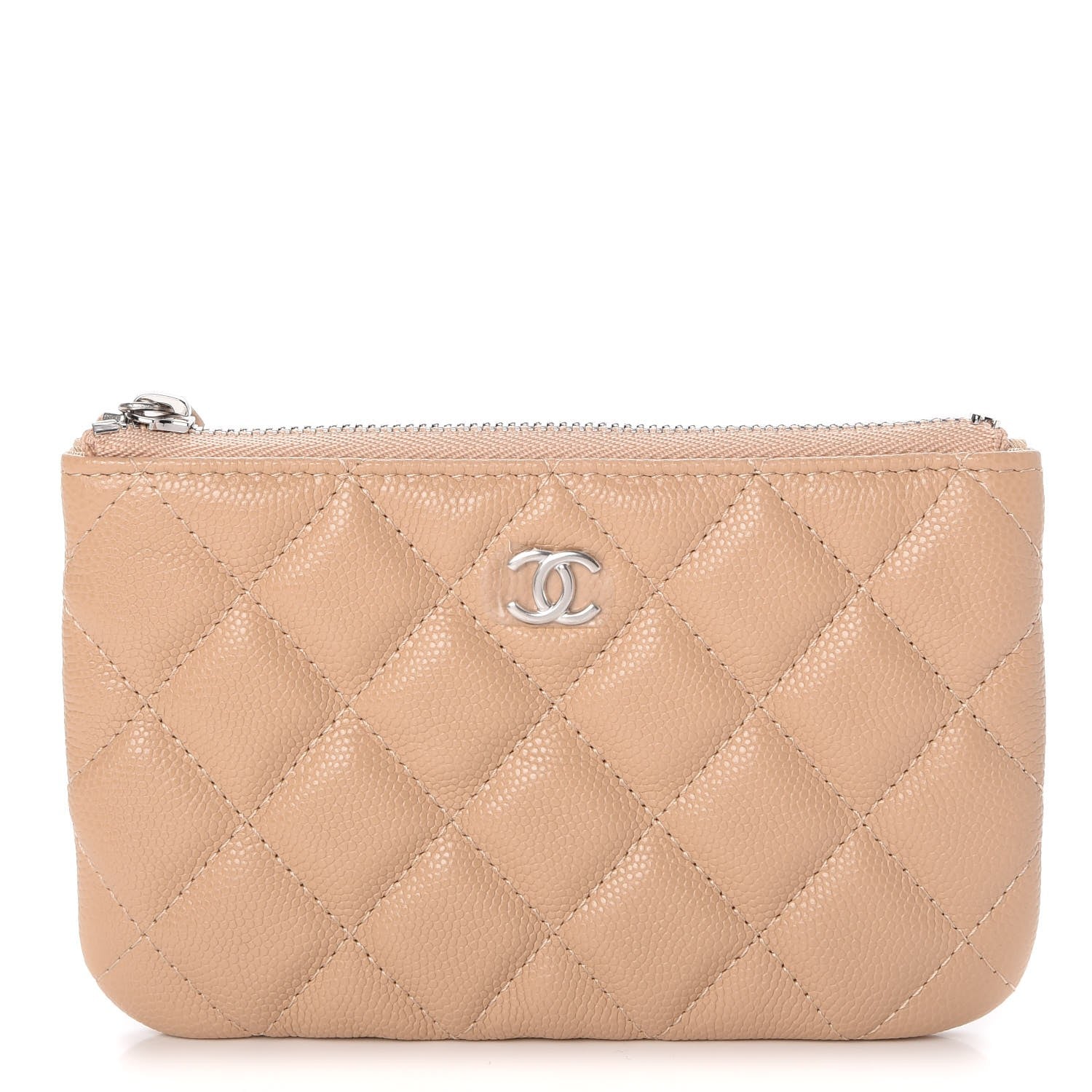 Chanel Caviar Quilted Small Cosmetic Case Beige 1 of 8
