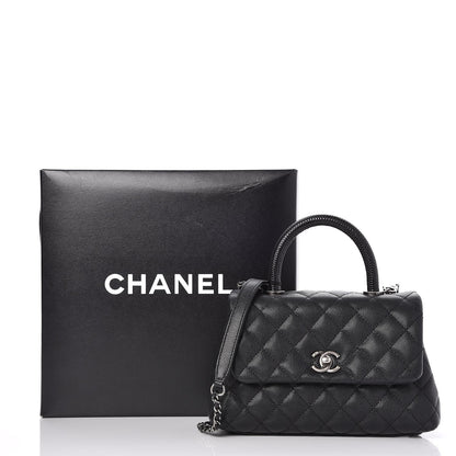 Chanel Caviar Lizard Quilted Mini Coco Handle Flap Black 9 of 9