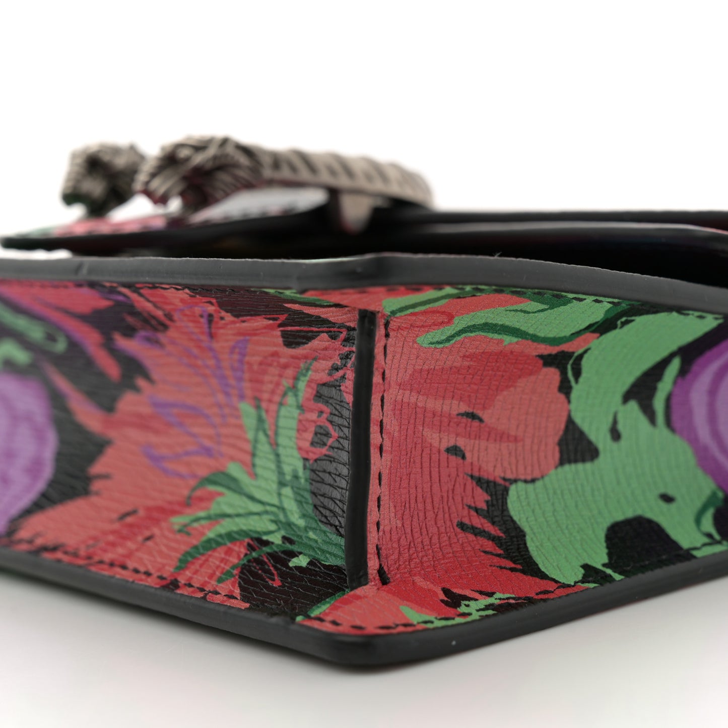 X KEN SCOTT New Shangai Calfskin Jenny Floral Print Super Mini Dionysus Shoulder Bag Black Pink