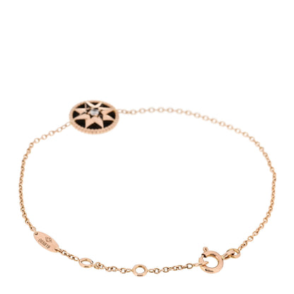 Christian Dior 18K Rose Gold Diamond Black Onyx Rose Des Vents Bracelet 2 of 5