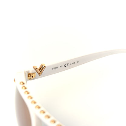 Louis Vuitton Acetate Aviator Serpico Studded Sunglasses Z2357W White 6 of 9