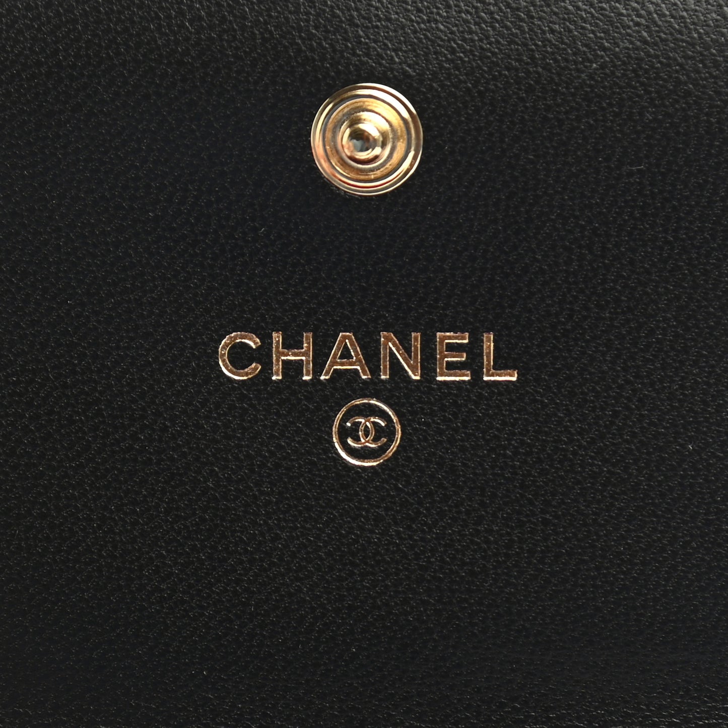 Shiny Goatskin Quilted Chanel 19 Flap Wallet Black