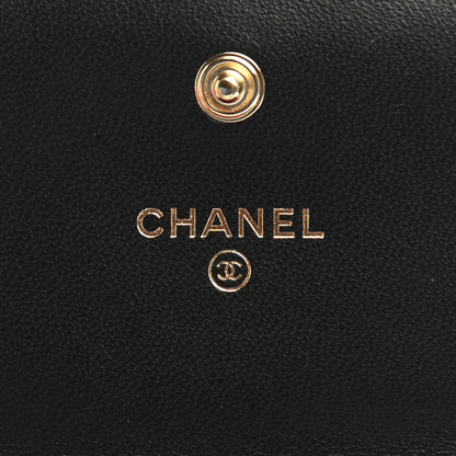Chanel Shiny Goatskin Quilted Chanel 19 Flap Wallet Black 6 of 9