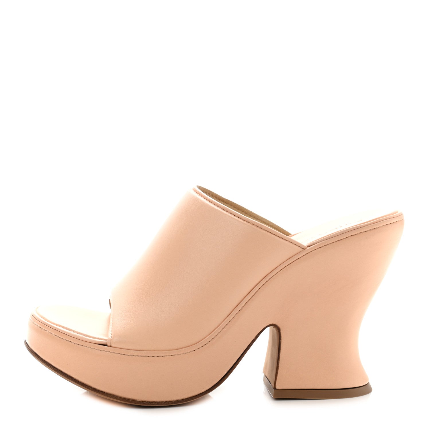 Bottega Veneta Nappa Slide Platform 115 Wedge Sandals 38 Macaroon 1 of 8