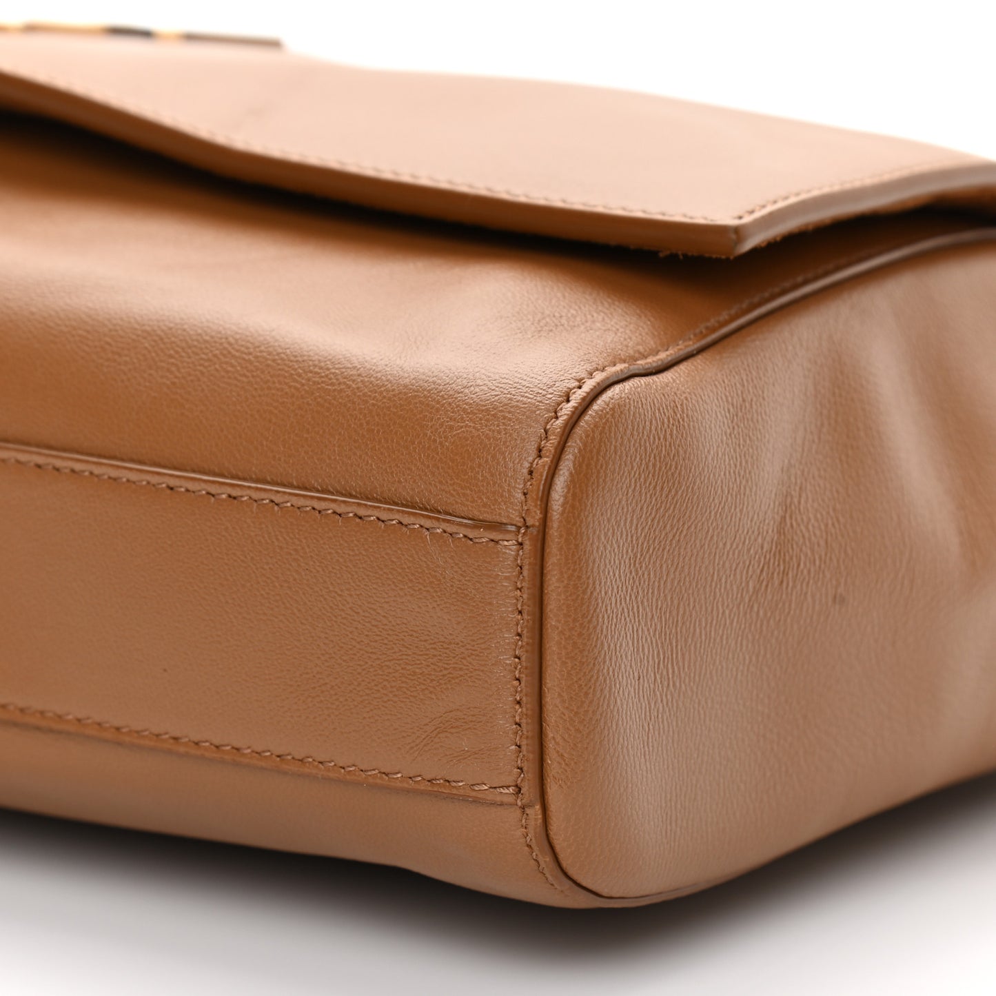 Smooth Calfskin Suede Medium Reversible Monogram Kate Satchel Light Ochre