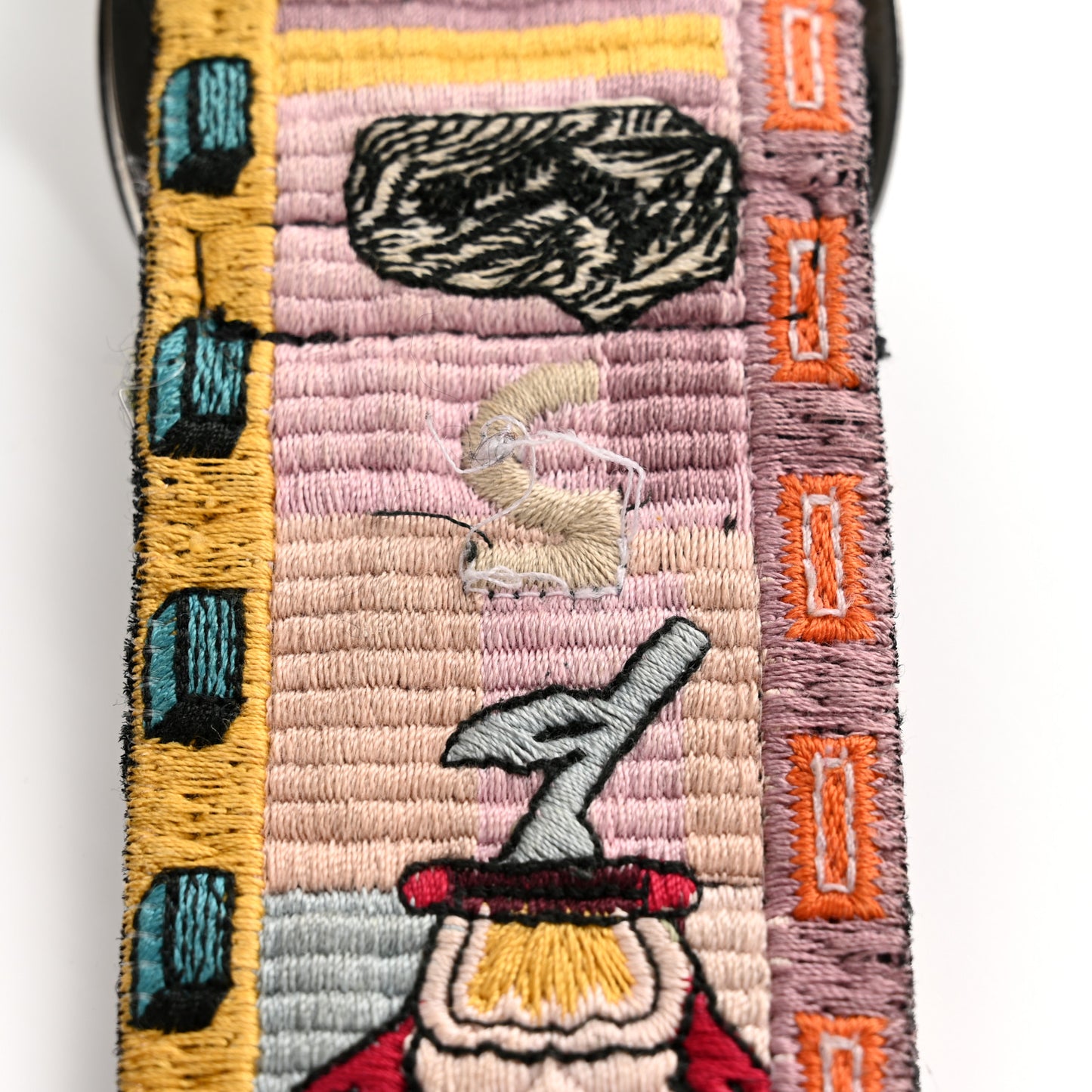 Canvas Counting Rockstud Guitar Strap Multicolor