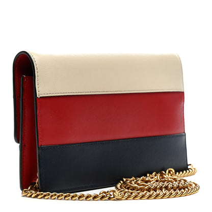 Gucci Calfskin Queen Margaret Chain Wallet Blue Agata Hibiscus Red Mystic White 3 of 11