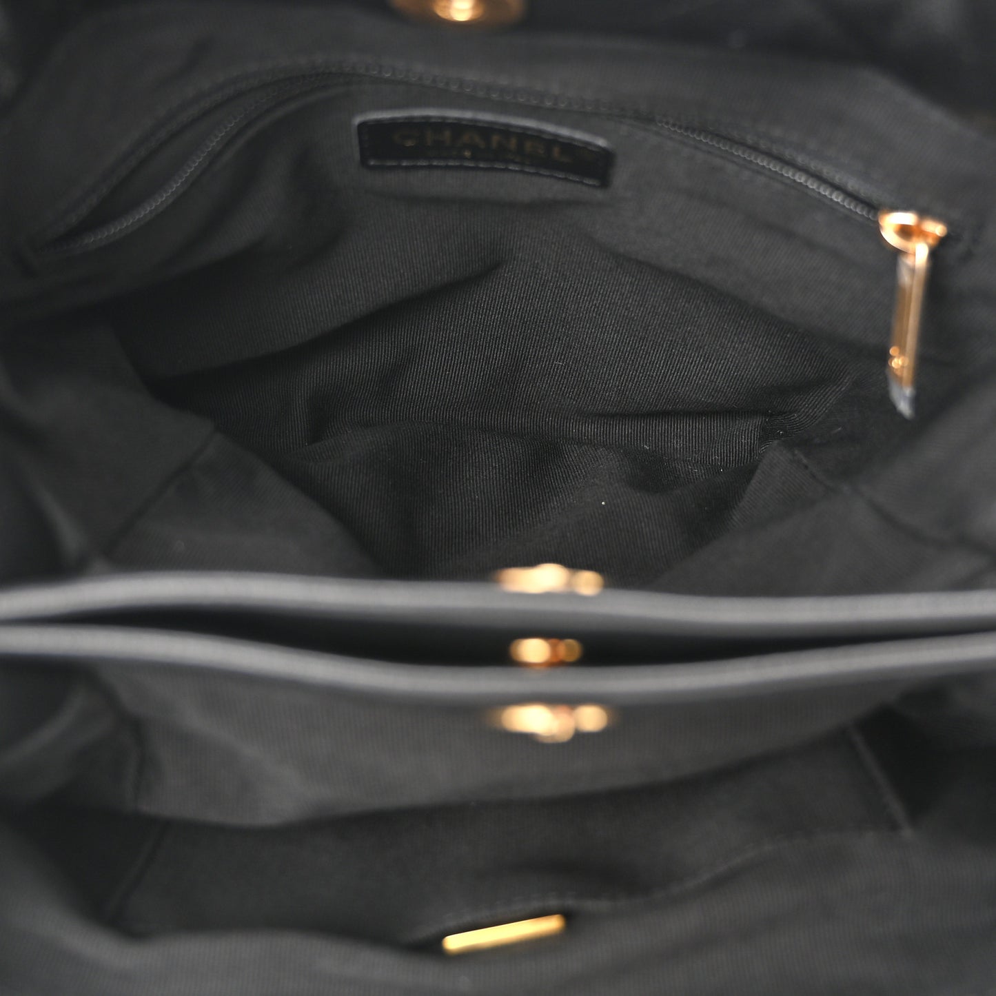 Lambskin Quilted Small Shopping Bag Black