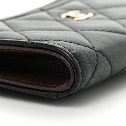 Chanel Lambskin Quilted Zip Card Holder Black 10 of 11