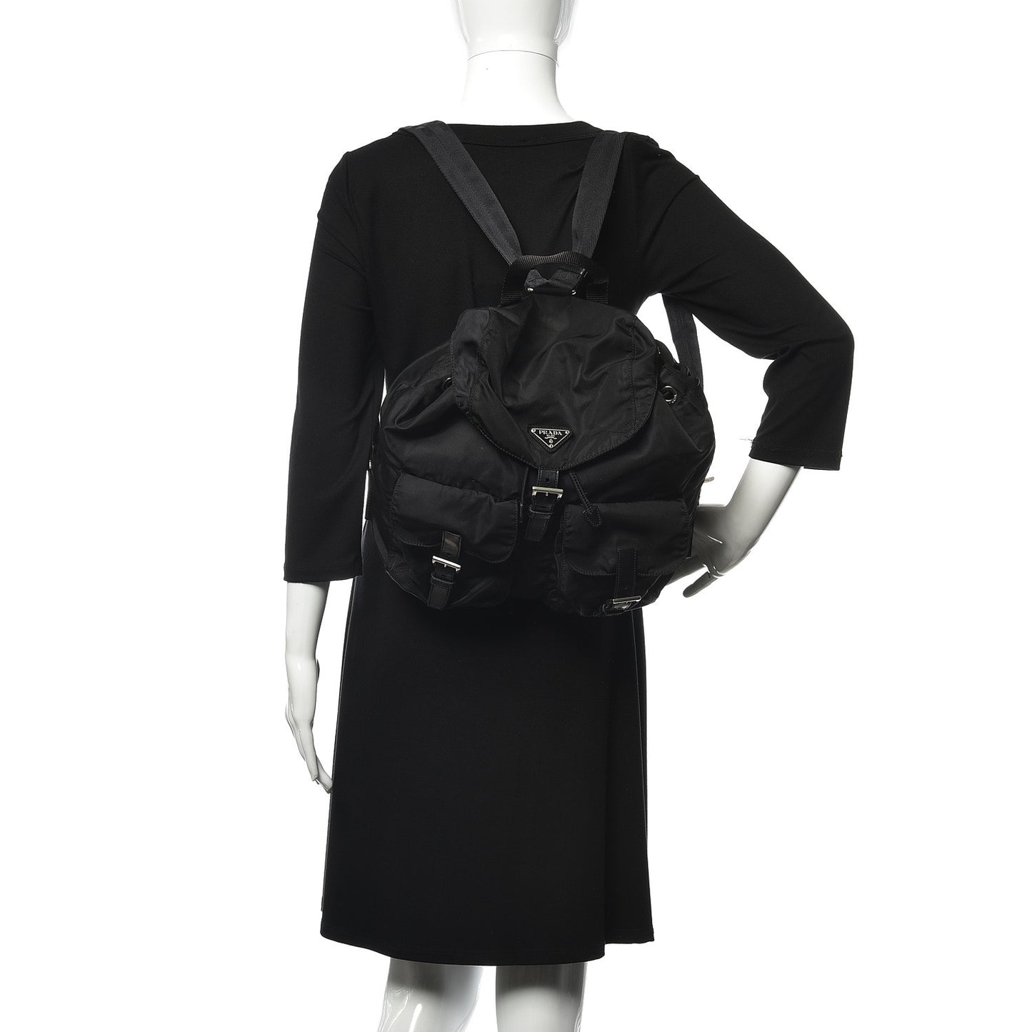 Nylon Vela Medium Backpack Black