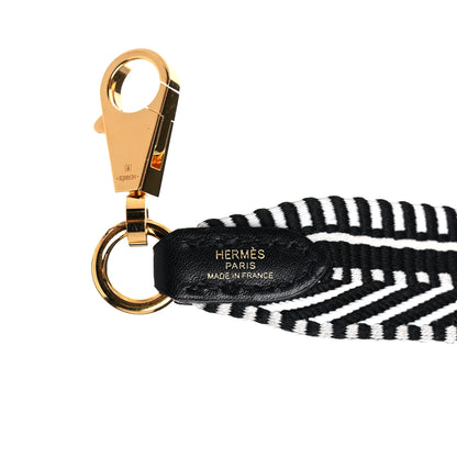 Hermes Toile Swift 25mm Sangle Cavale Shoulder Strap Black Ecru 4 of 5