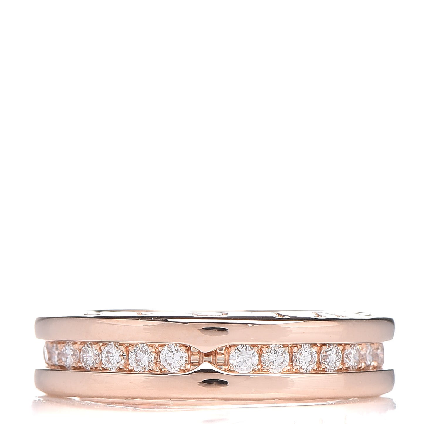 18K Rose Gold Diamond B.Zero1 One-Band Pave Ring 46 3.75