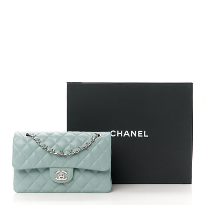 Chanel Caviar Quilted Small Double Flap Light Blue 12 of 12