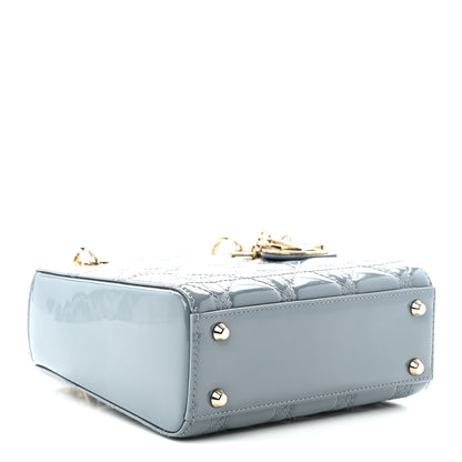 Christian Dior Patent Cannage Mini Lady Dior Light Blue 4 of 11
