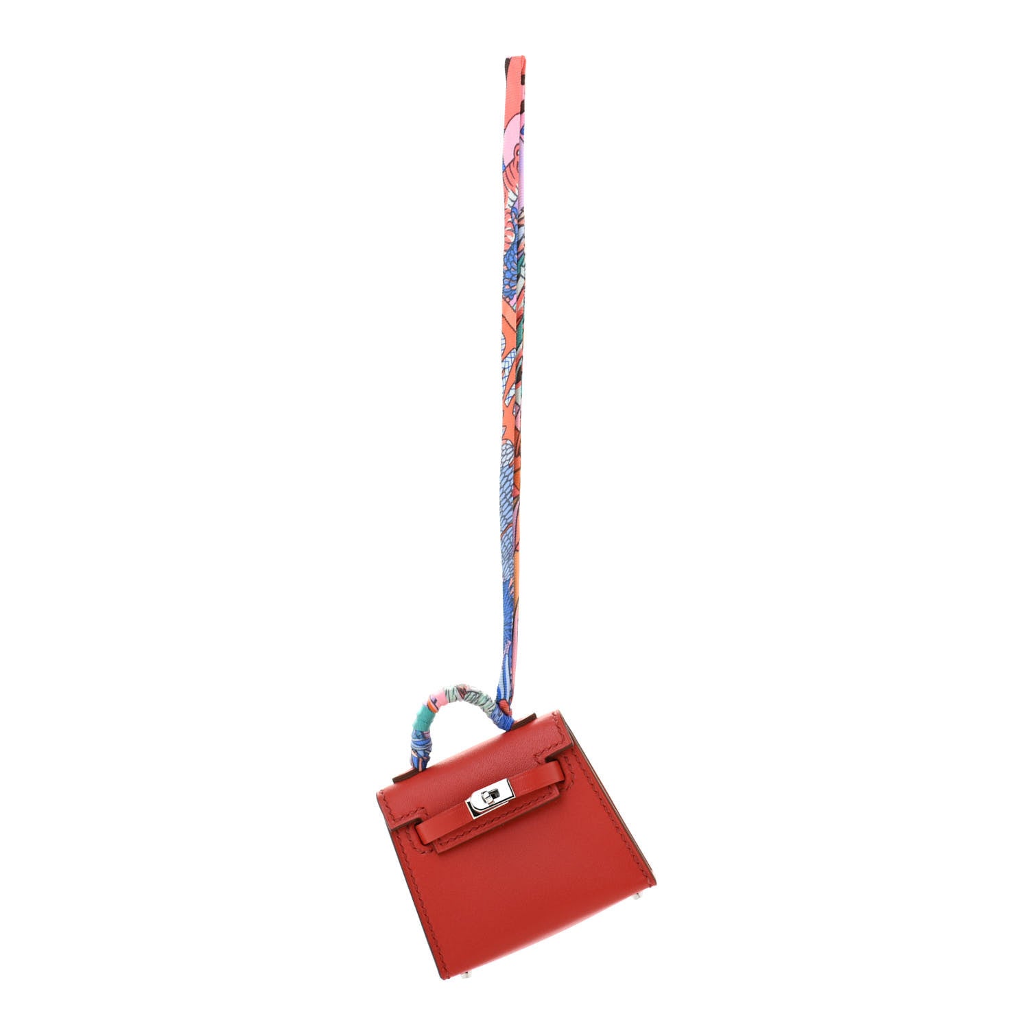 Hermes Tadelakt Mini Kelly Twilly Bag Charm Sanguine 1 of 6