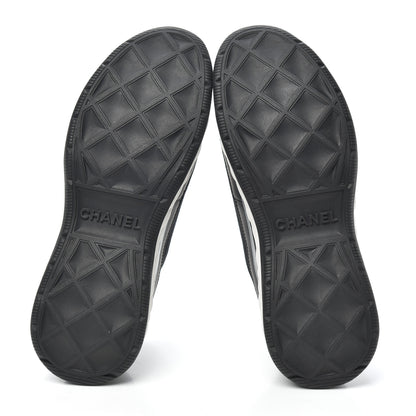 Chanel Fabric Calfskin Suede CC Sneakers 38.5 Black 7 of 7