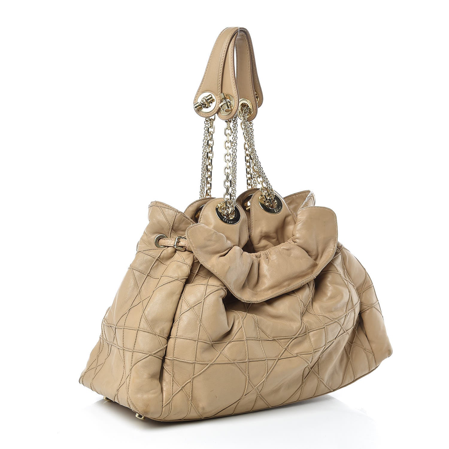 Christian Dior Lambskin Cannage Medium Le Trente Tote Beige 3 of 18