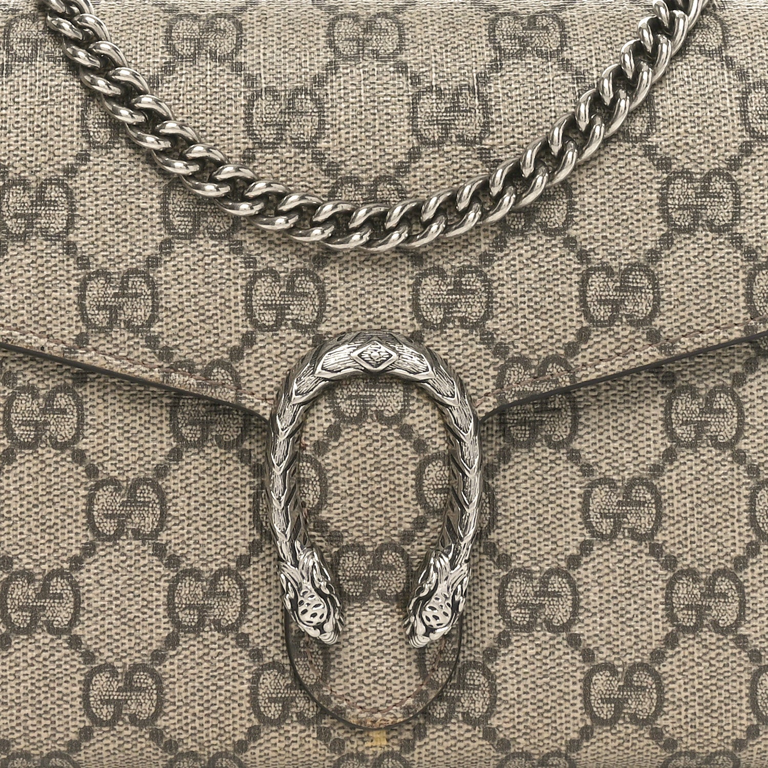 Gucci GG Supreme Monogram Mini Dionysus Chain Wallet Beige Taupe 8 of 10