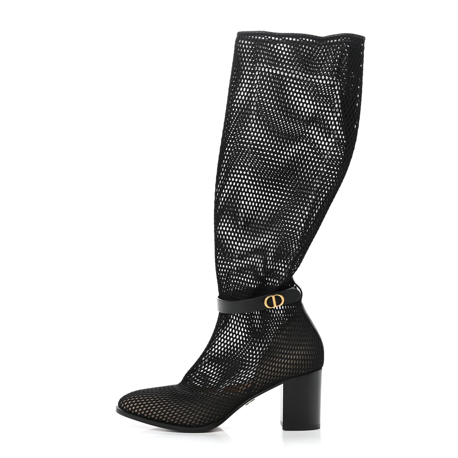Christian Dior Calfskin Resille Empreinte High Boots 38.5 Black 1 of 10