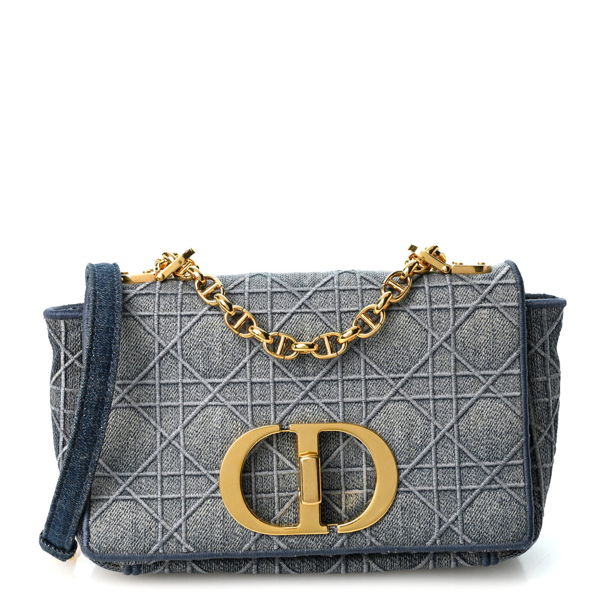 Denim Cannage Small Caro Bag Blue
