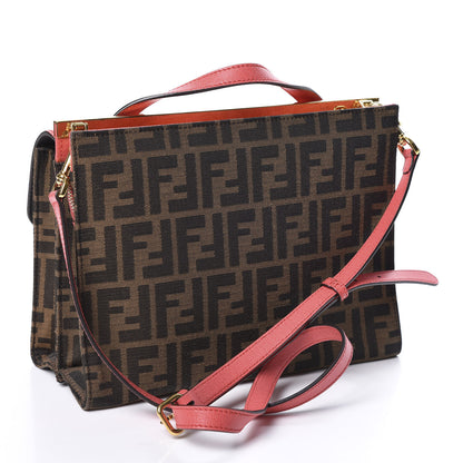 Fendi Zucca Vitello Elite Demi Jour Shoulder Bag Tobacco Ecstasy 2 of 10