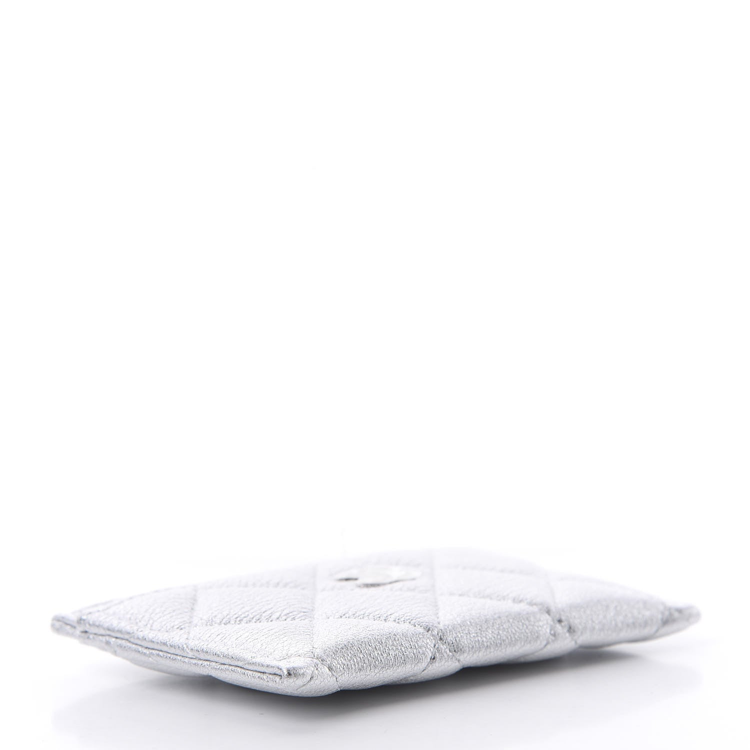 Chanel Metallic Lambskin Quilted Card Holder Silver 4 of 9