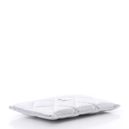 Chanel Metallic Lambskin Quilted Card Holder Silver 4 of 9