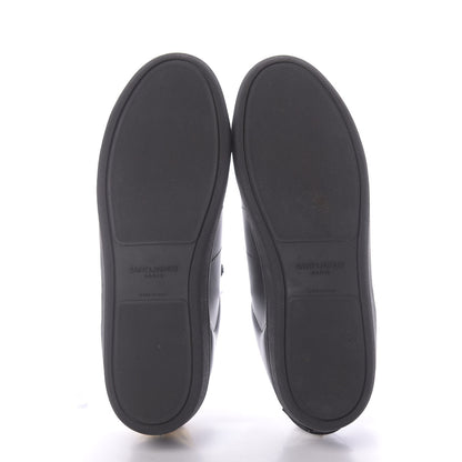 Saint Laurent Calfskin Metallic Ayers Signature Court Lips Sneakers 38 Oro Moon Black 7 of 10