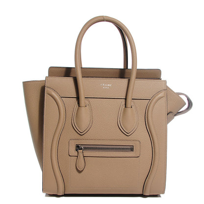 Celine Drummed Calfskin Micro Luggage Dune 1 of 9