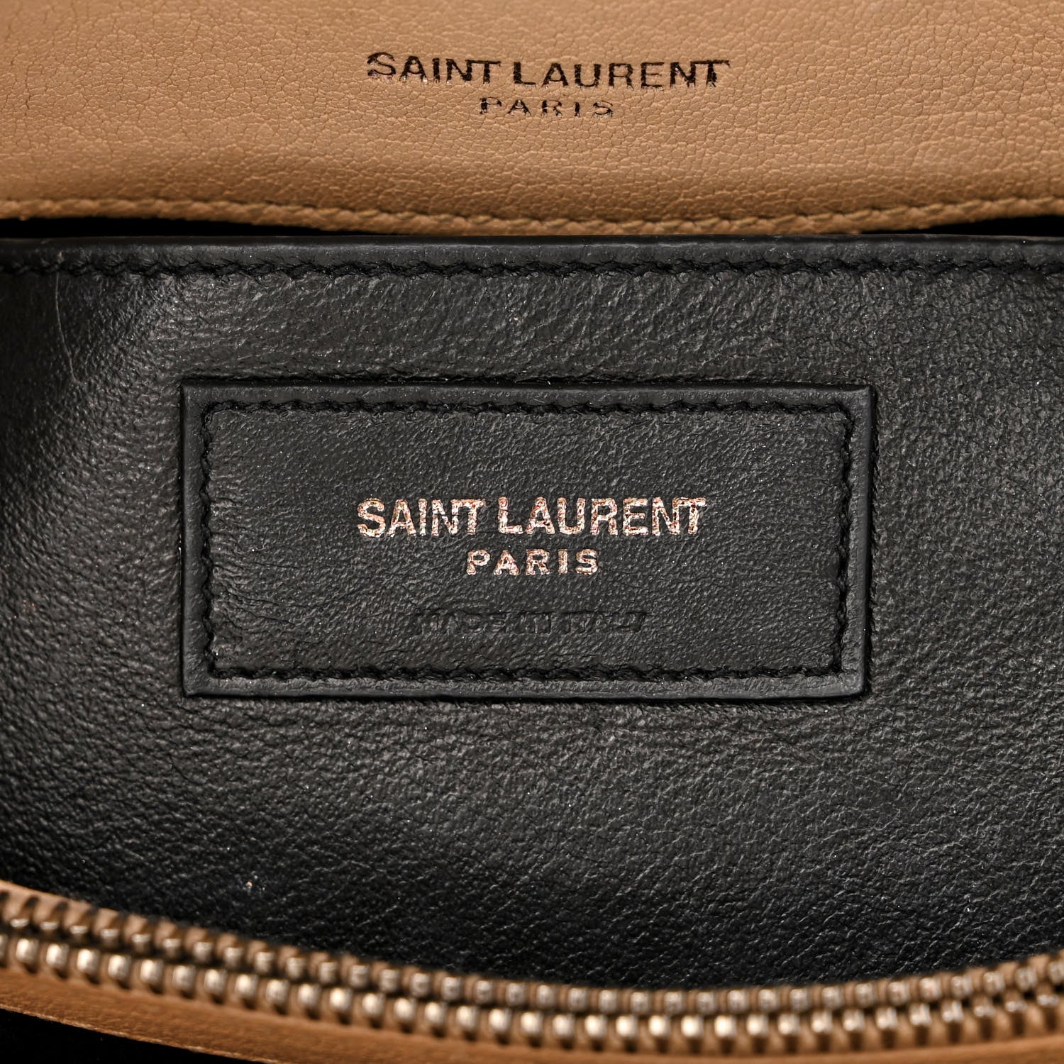 Saint Laurent Sheepskin Matelasse Chevron Monogram Medium College Bag Dark Beige 6 of 13