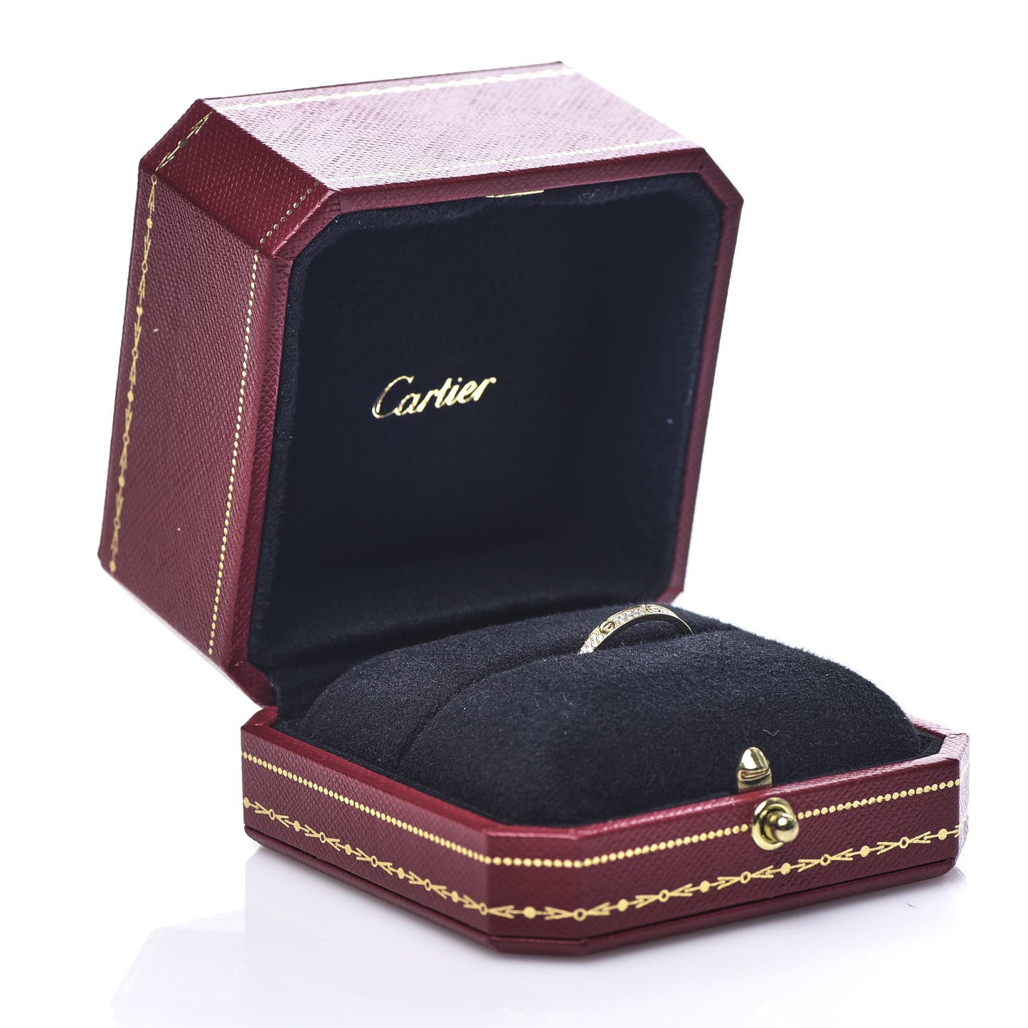 18K Yellow Gold Diamond 2.6mm LOVE Paved Band Ring 52 6