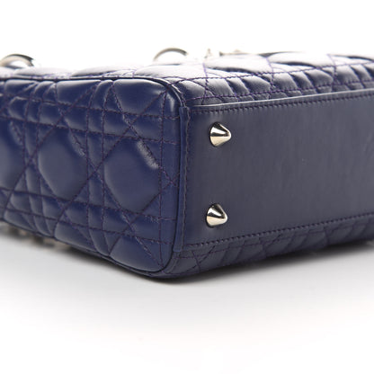 Christian Dior Lambskin Cannage Small Lucky Badges My Lady Dior Navy 9 of 13