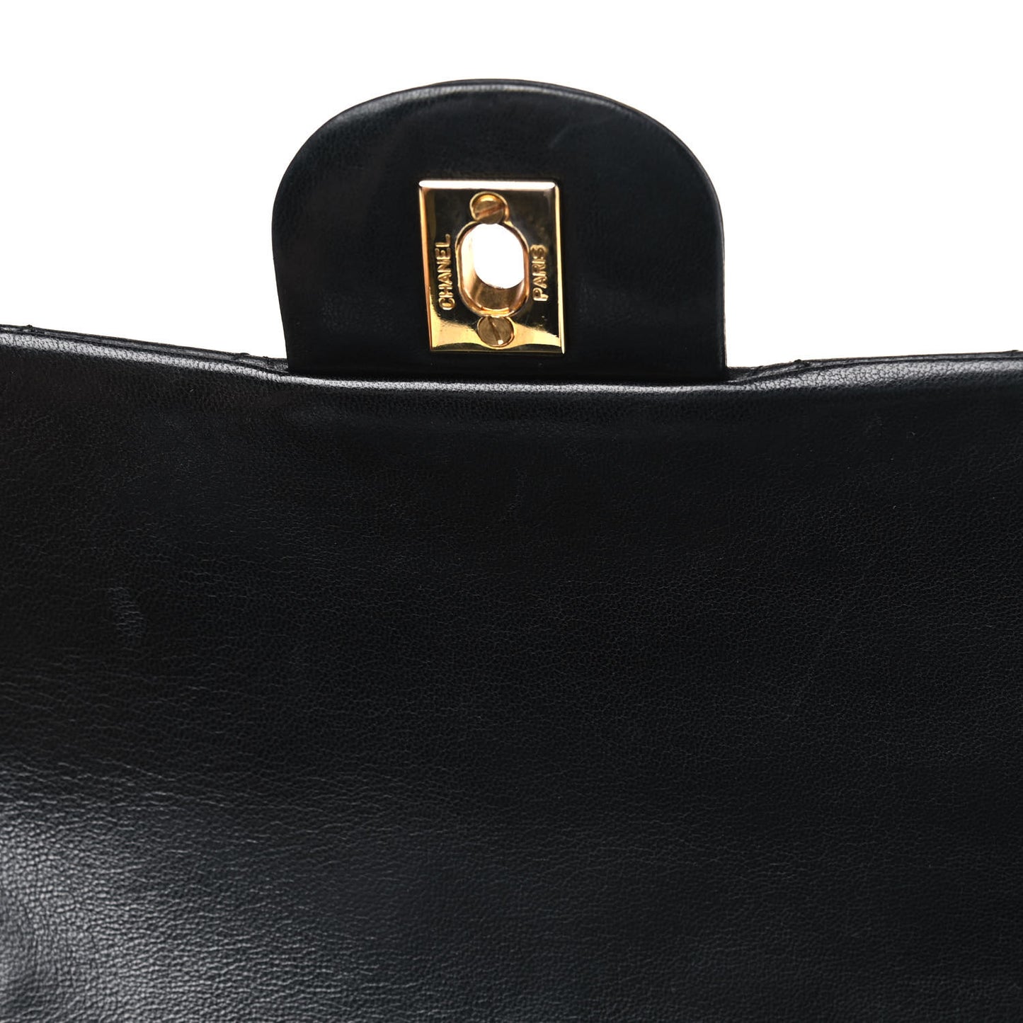 Lambskin Quilted Medium Double Flap Black