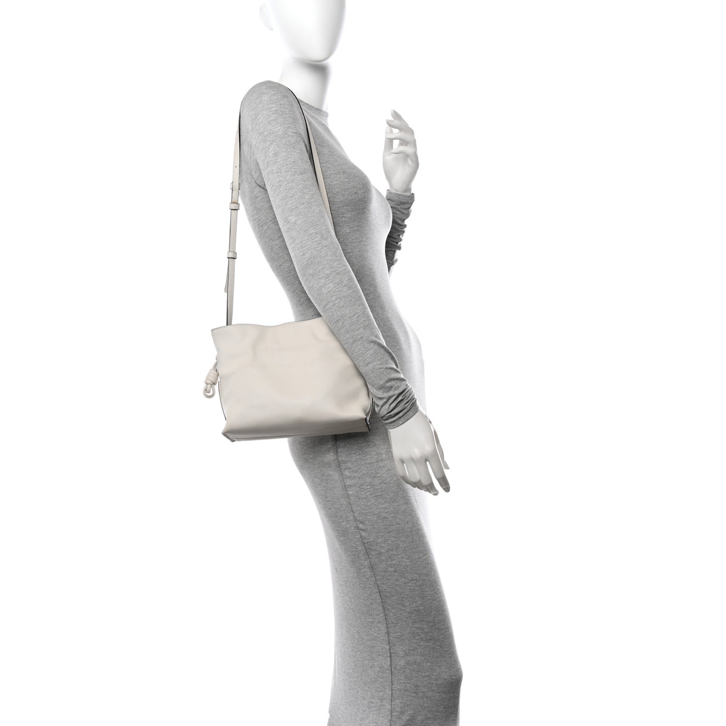 Calfskin Mini Flamenco Knot Clutch Angora