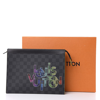 Louis Vuitton Damier Graphite Pochette Voyage MM Yellow 10 of 10