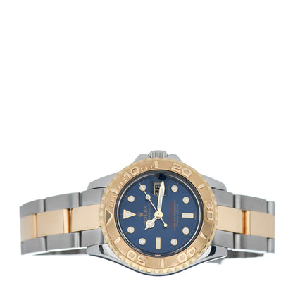 Rolex Stainless Steel 18K Yellow Gold 29mm Oyster Perpetual Date Yacht-Master Watch Blue 69623 2 of 4