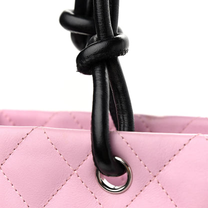 Chanel Calfskin Quilted Medium Cambon Tote Pink Black 10 of 11