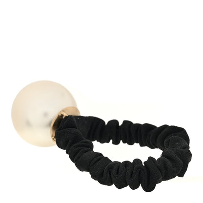 Chanel Pearl CC Hair Tie Black Gold Pearly White 3 of 5