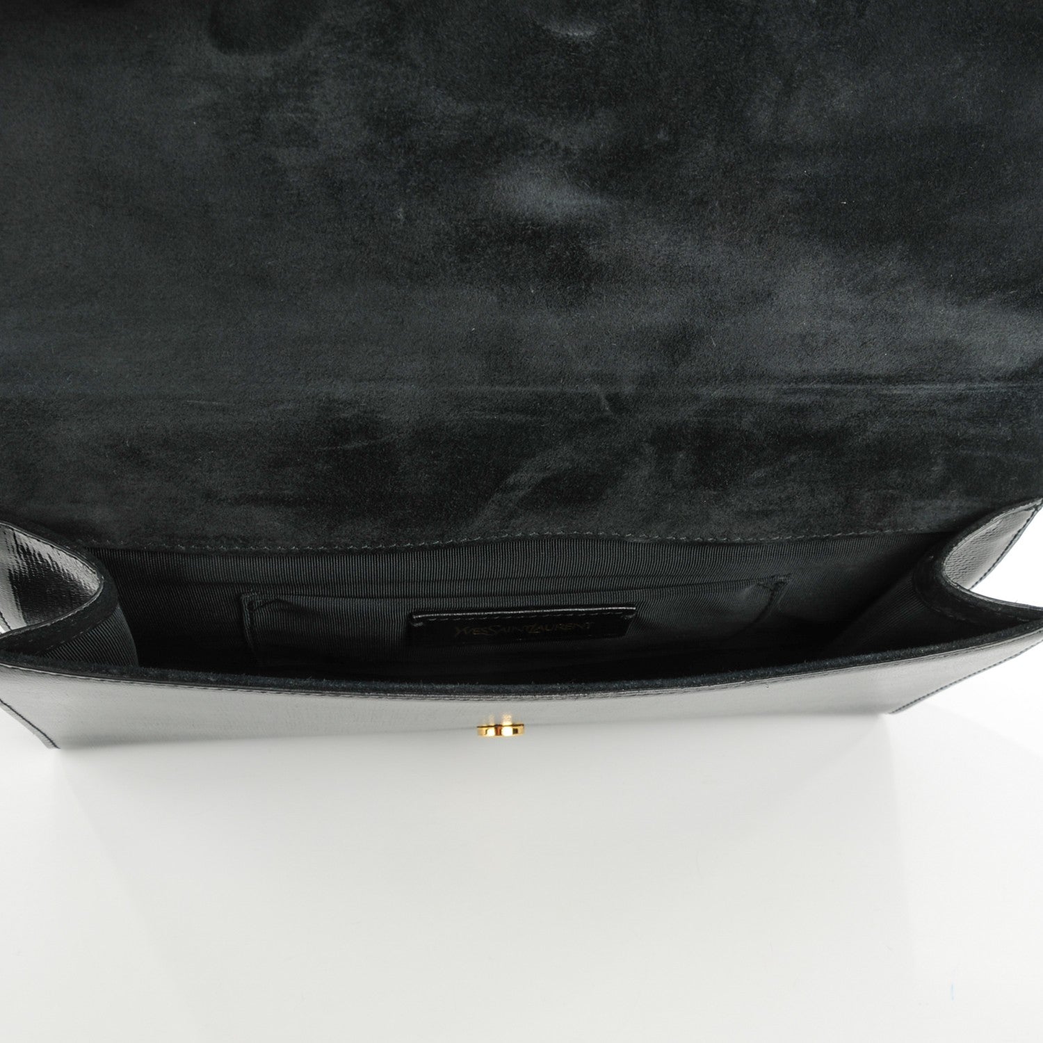 Saint Laurent Textured Patent Classic Y Ligne Clutch Black 5 of 7