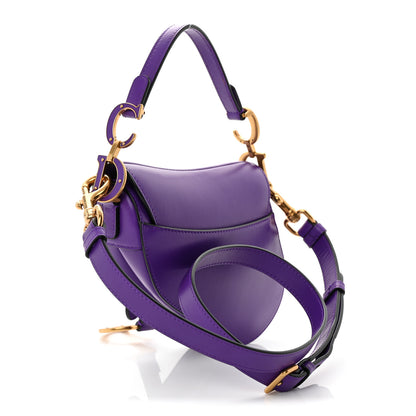 Christian Dior Supple Calfskin Mini Saddle Bag Purple 3 of 11