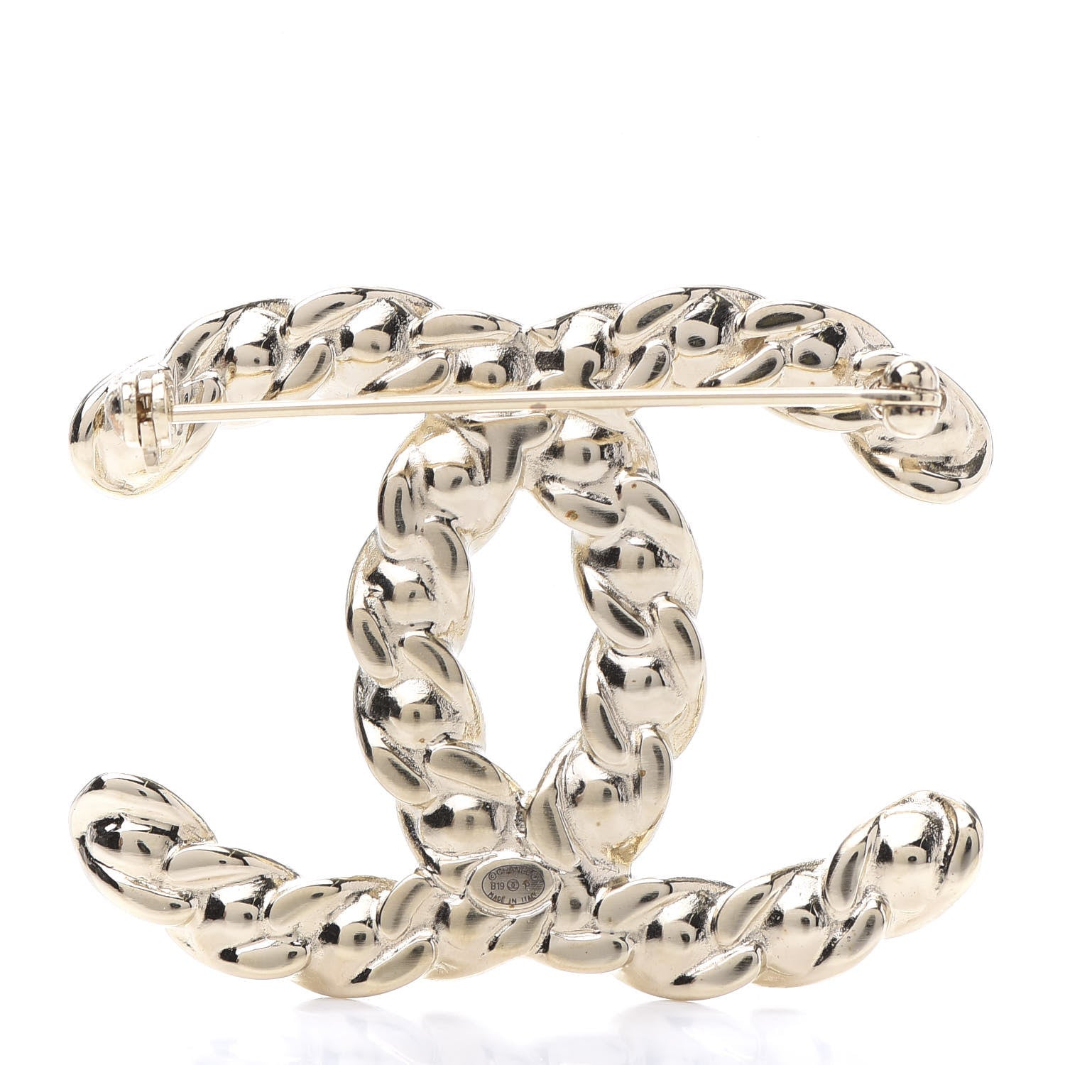 Chanel Crystal Pearls Coronation CC Brooch Gold 3 of 5