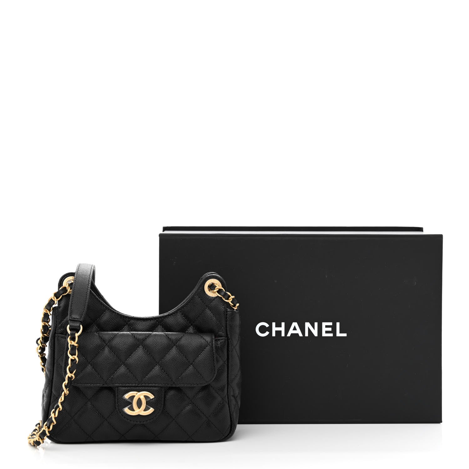 Chanel Caviar Quilted Small Wavy CC Hobo Black 11 of 11