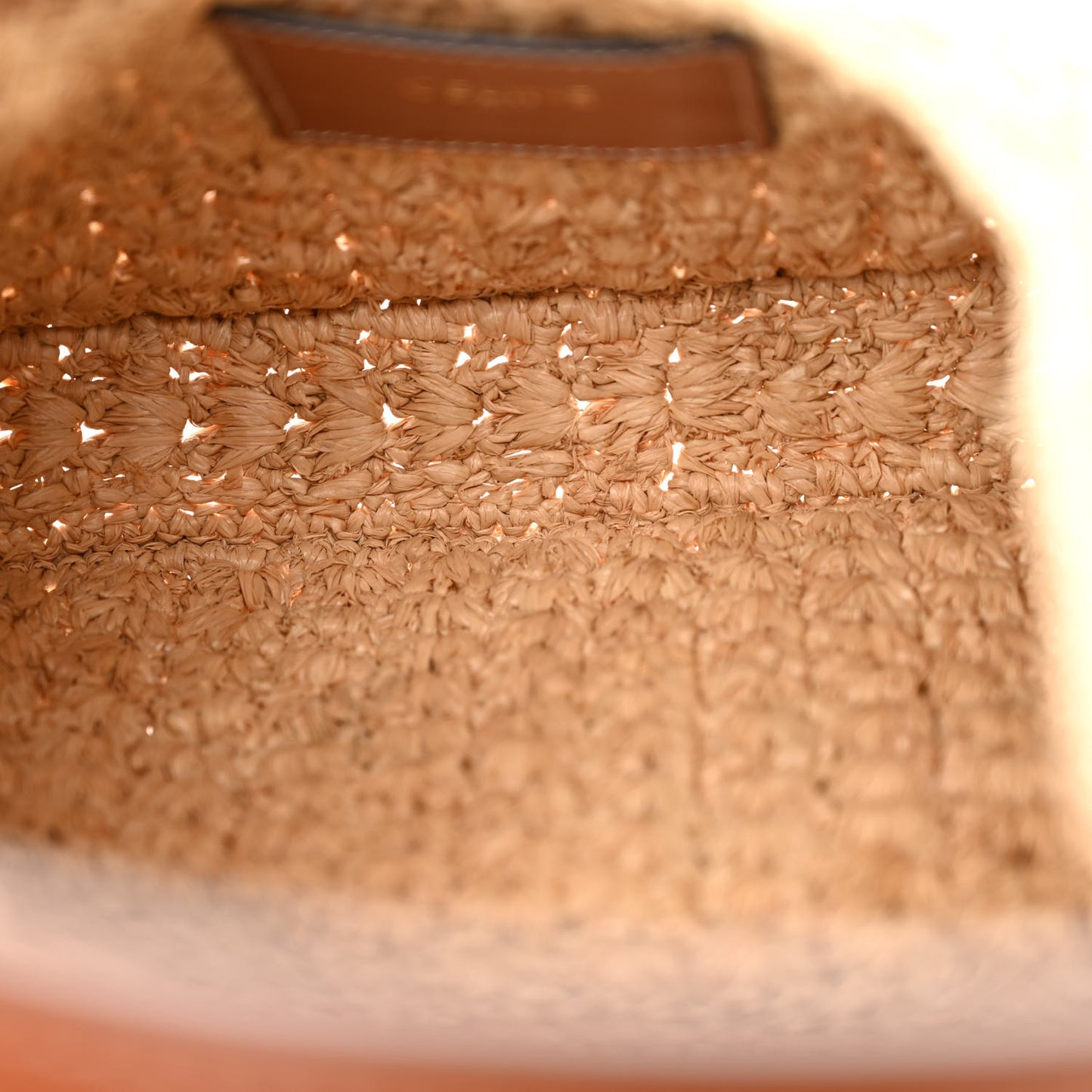 Raffia Calfskin Triomphe Panier Hobo Bag Natural Tan