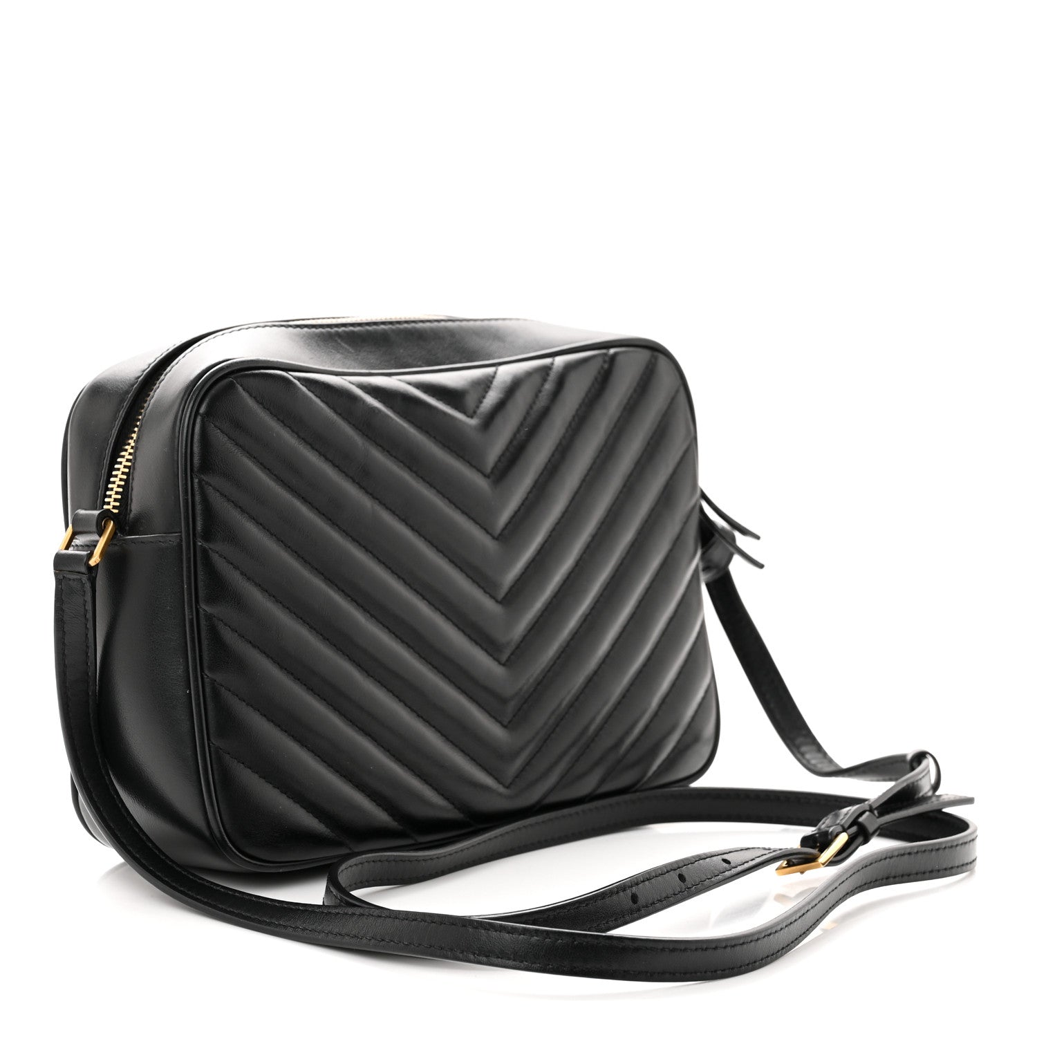 Saint Laurent Calfskin Matelasse Monogram Lou Camera Bag Black 3 of 12