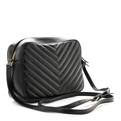 Saint Laurent Calfskin Matelasse Monogram Lou Camera Bag Black 3 of 12