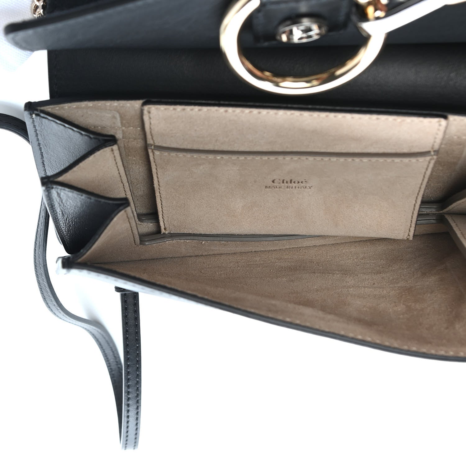 Chloe Calfskin Suede Mini Chain Faye Shoulder Bag Black 5 of 8