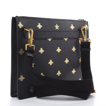 Gucci Grained Calfskin Bee Star Messenger Black 3 of 9