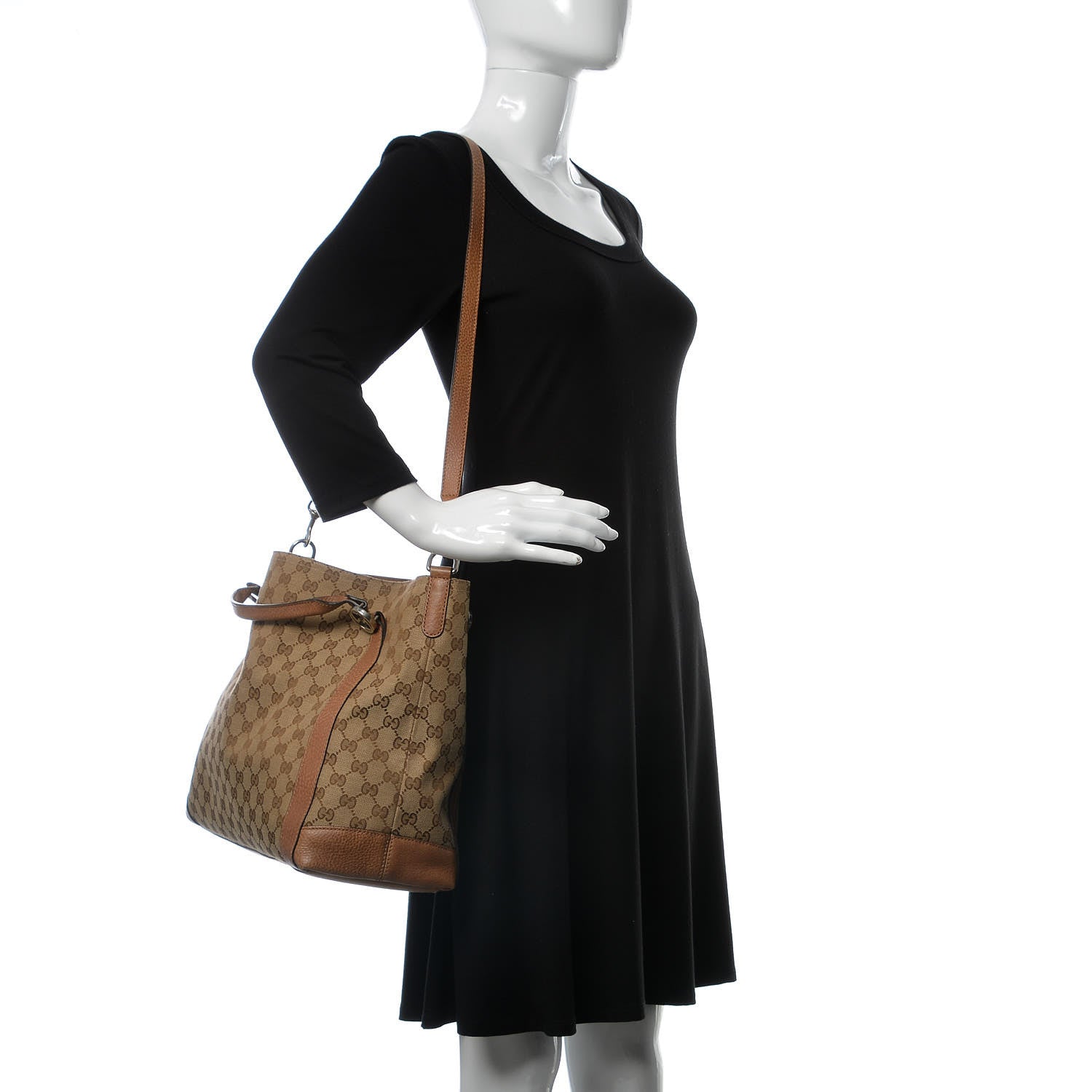 Gucci Monogram Old Libeccio Medium Miss GG Top Handle Bag Beige Ebony Light Brown 2 of 18